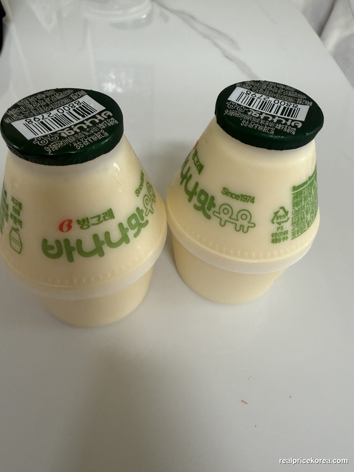 Binggrae Banana Flavored Milk, 240ml jar-shaped bottle (bought 2 for ₩3,600)