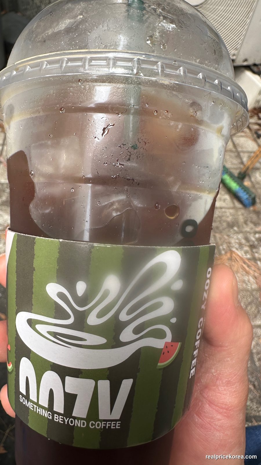 OOZY Coffee iced americano, takeout cup